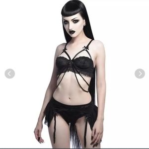 NWOT Killstar SET - Rosetta Boudoir Bra Panty Garter set